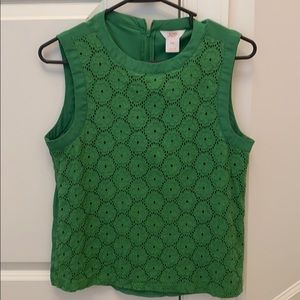 JOE Green Eyelet Top, Size Small